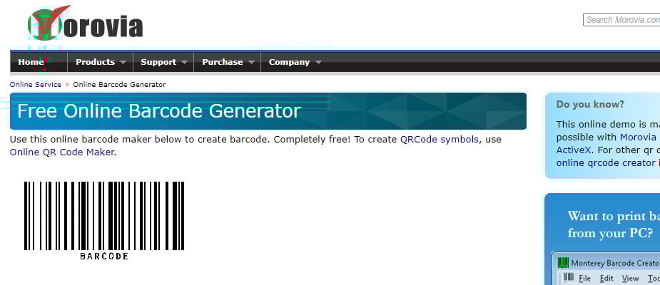 Morovia Barcode Generator