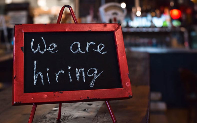 Restaurant Staff Positions Sign