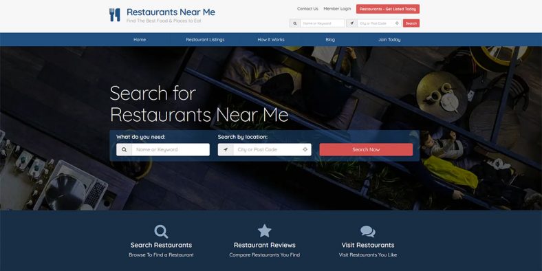 Restaurants Near Me Website