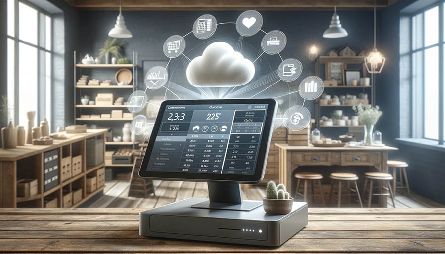 Illustration of Retail Cloud-based POS System