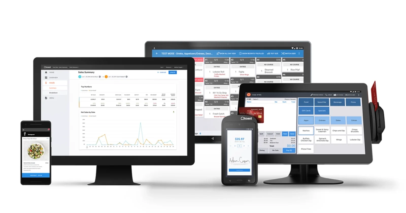 Toast POS system hardware terminal and handheld for restaurants