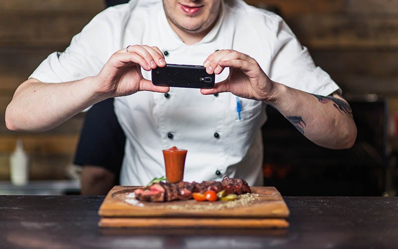 Instagram and TikTok content examples showing restaurant food photography