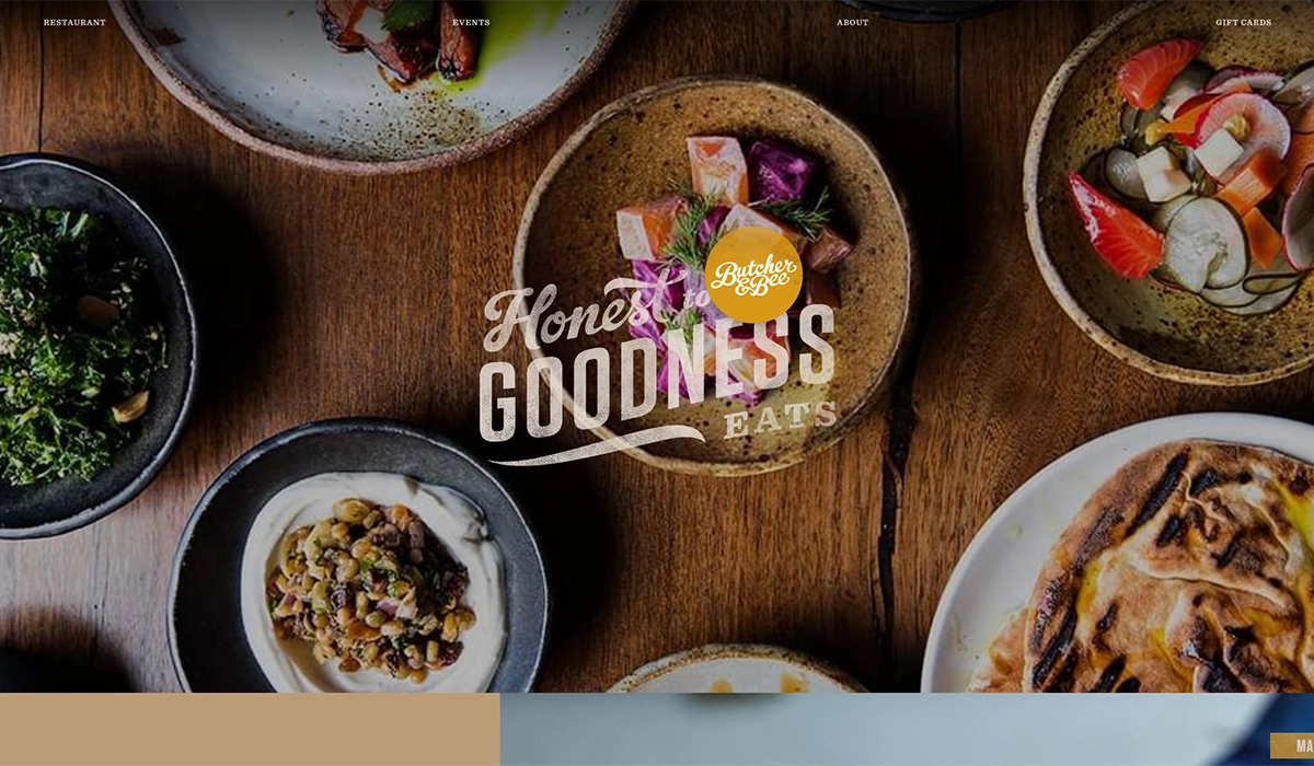 Butcher & Bees Restaurant Website - Nashville