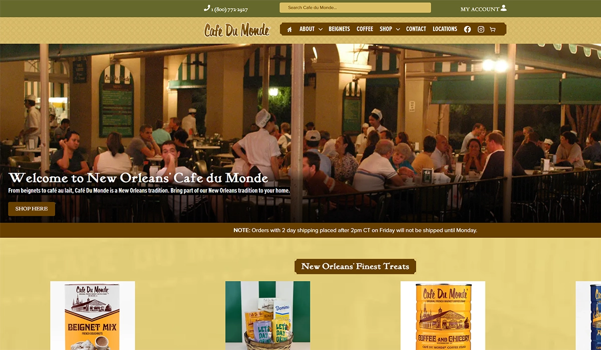Cafe Du Monde Website - New Orleans
