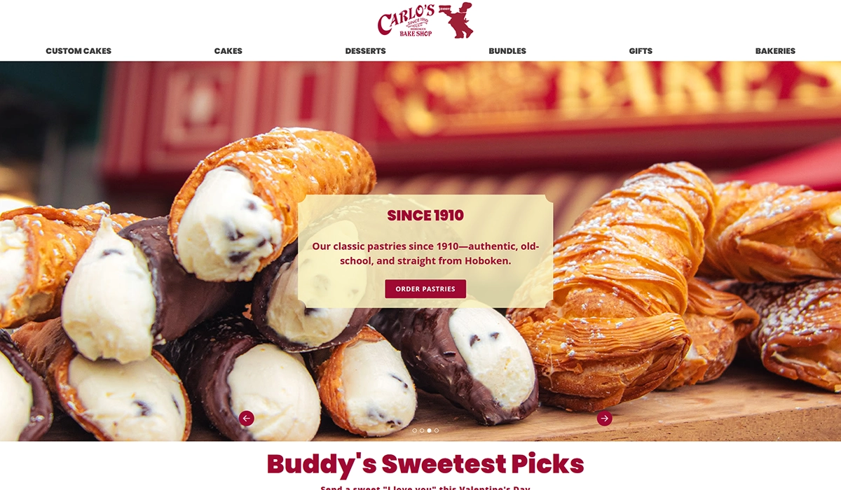 Carlos Bakery Website - Hoboken