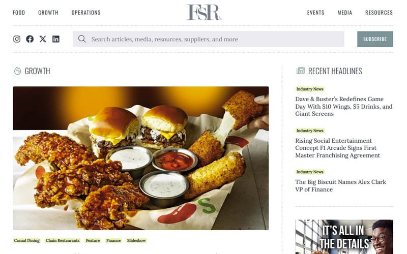 Full-service restaurant dining room representing sit-down restaurant news