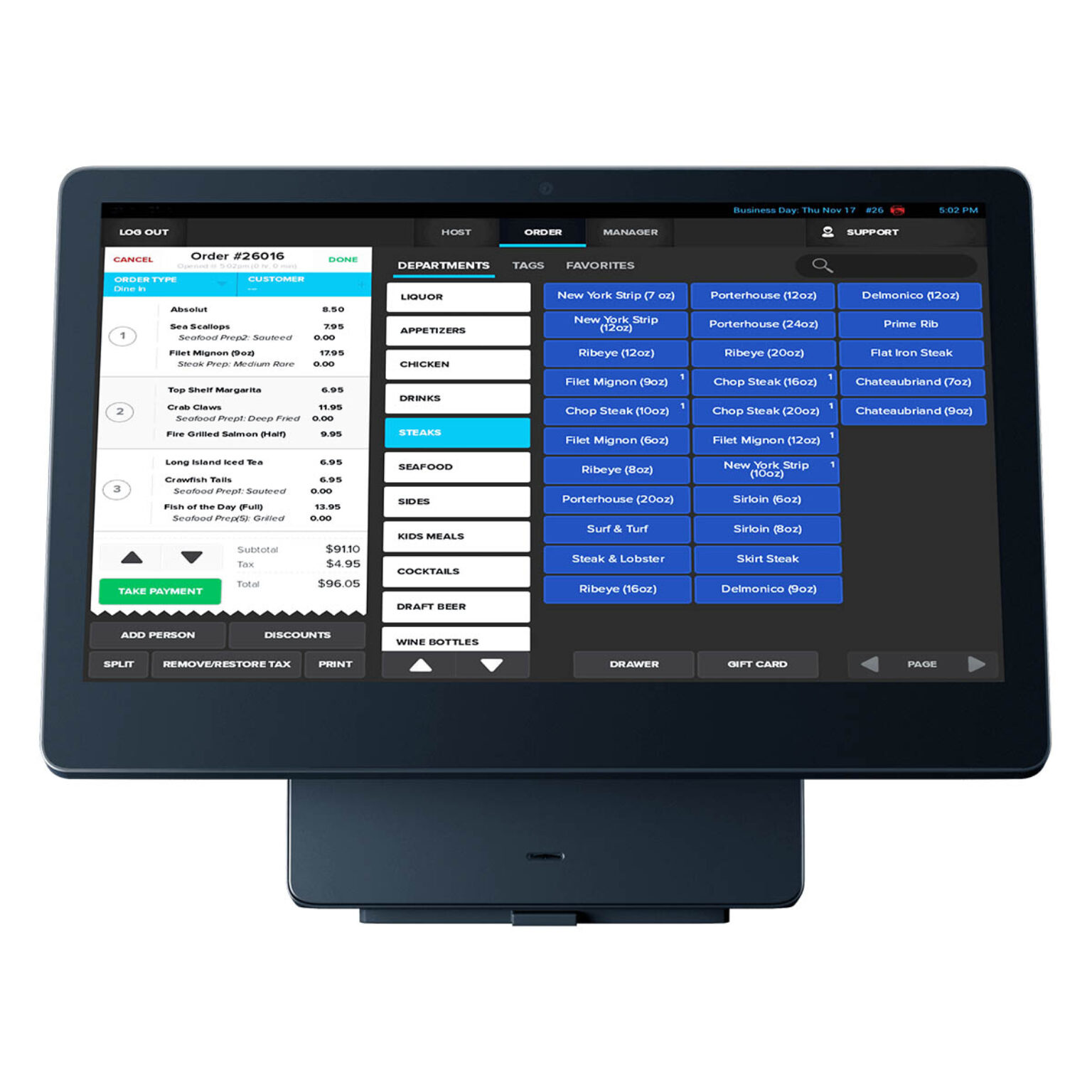 SkyTab POS System (Now Shift4 Dine) | $29.99/Month