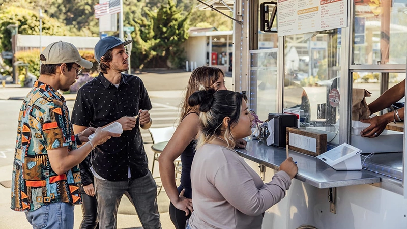 Clover Flex handheld POS used in food truck
