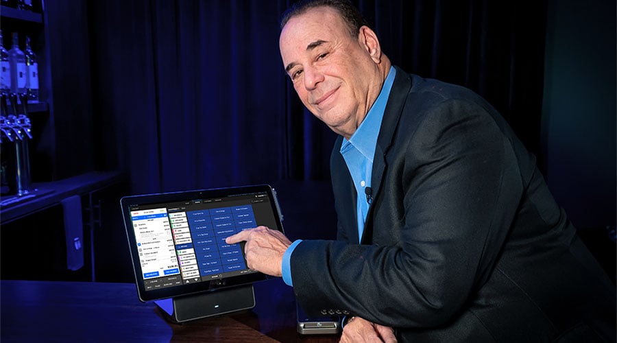 Jon Taffer using the Shift4 Dine POS system, formerly SkyTab
